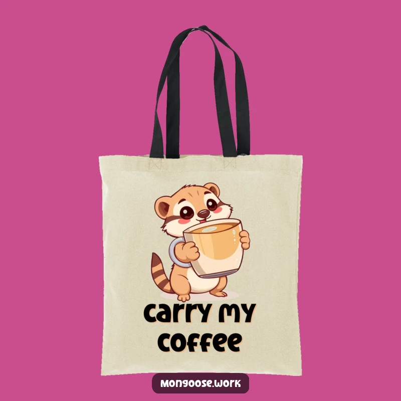 Funny Mongoose Coffee Run Tote Bag: Hilarious Carry-All Gift