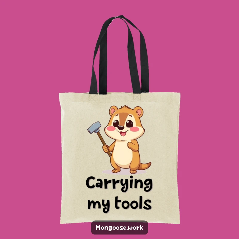 Funny Mongoose DIY Tote Bag - Cheerful Character Tool Holder Gift