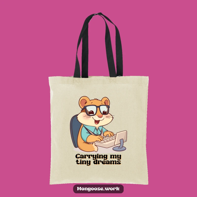 Funny Mongoose Office Worker Tote Bag: Carry Your Hustle Hilariously