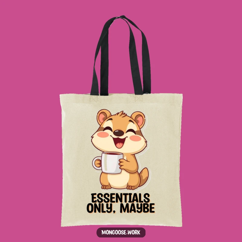 Funny Mongoose Tote Bag: Happy Character, Stylish & Practical, Perfect Funny Gift for Daily Errands