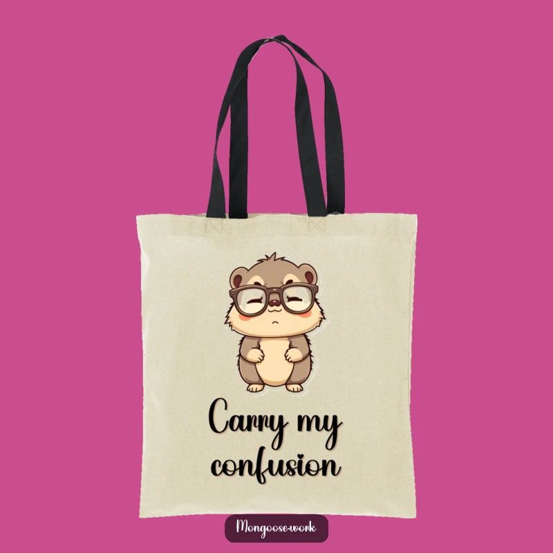 Funny Mongoose Tote Bag - Upside Down Glasses Shopping Fun