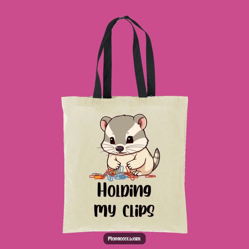 Funny Mongoose Paperclip Organizer Tote Bag - Carry Your Focus & Fun Gift