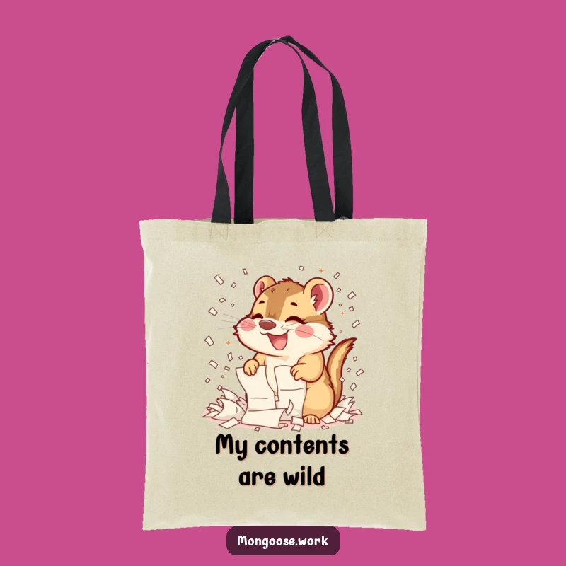 Funny Mongoose Shredding Tote Bag: Carry Your Chaos in Style, Chic Funny Gift