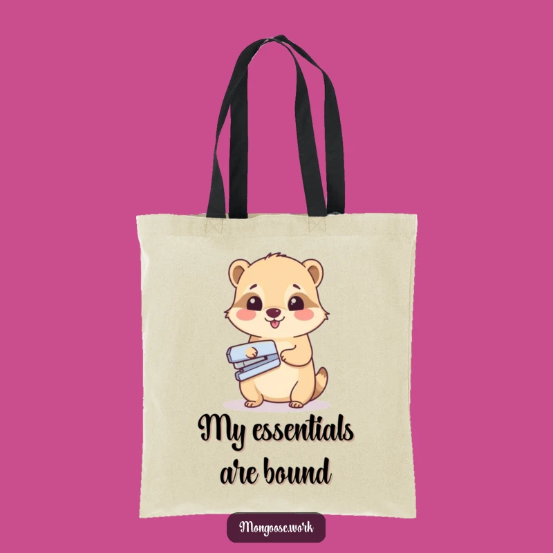 Funny Mongoose Canvas Tote Bag - Essential for Office Supplies
