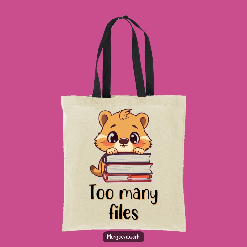 Funny Mongoose Office Tote: Surprised by Files, Practical Funny Gift